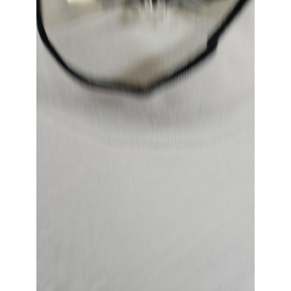 ANTHROPOLOGIE Women's Med IVANNA LIZZIE MOCK NECK BLack TRIM WHITE SWEATER - Picture 2 of 11